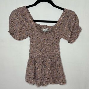 Hippie Rose Pink Floral Blouse - Size Small